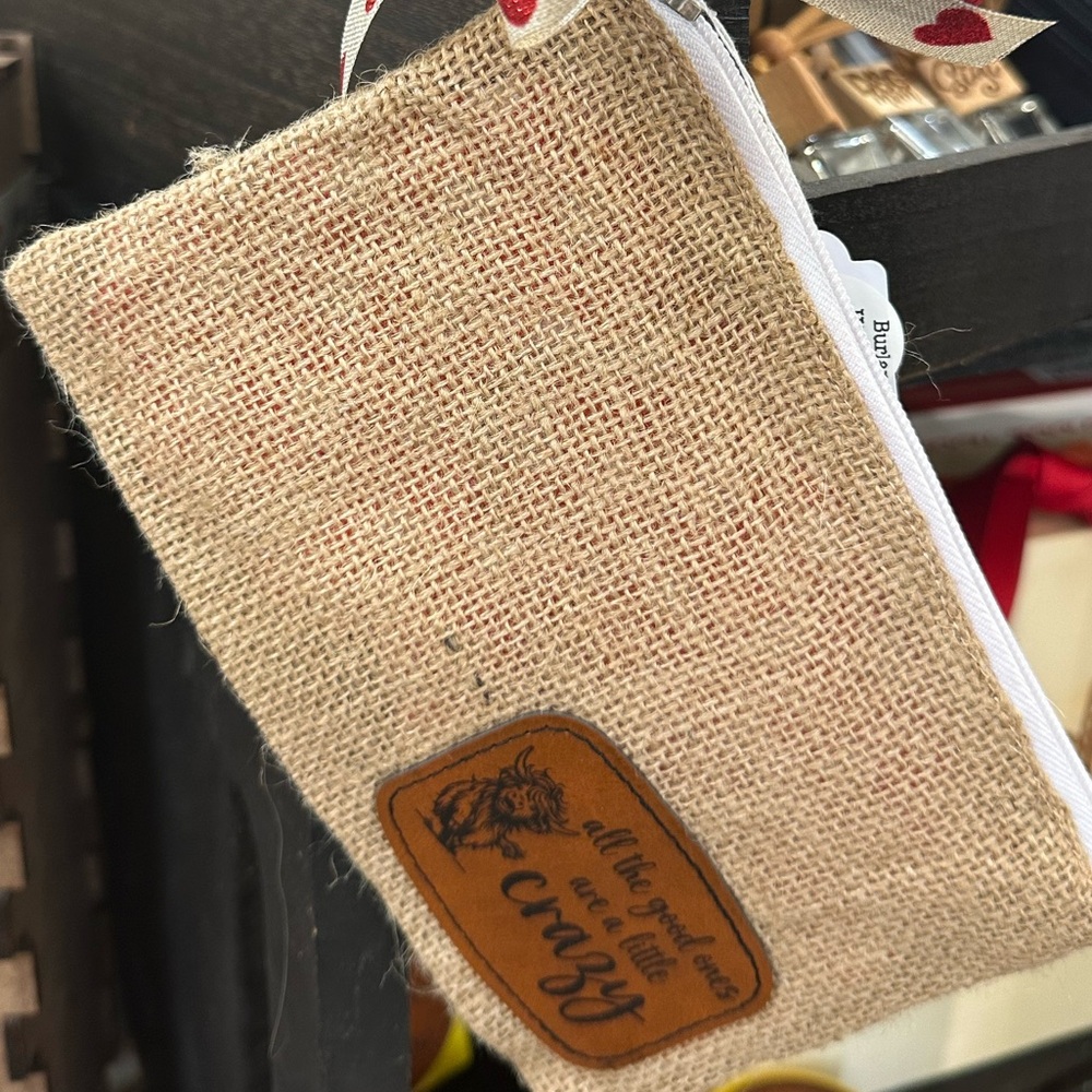 Burlap Bagwith Fun Highland Cow Patch